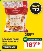 Lifestyle Food Raw Almonds-750g