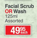 Nature's Nourishment Facial Scrub Or Wash Assorted-125ml Each