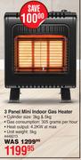 Alva 3 Panel Mini Indoor Gas Heater