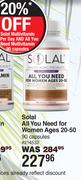 Solal All You Need For Women (Ages 20-50)-90 Capsules