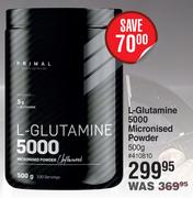 Primal L-Glutamine 5000 Micronised Powder-500g