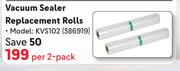 Bennett Read Vacuum Sealer Replacement Rolls KVS102 386919-Per 2-Pack
