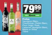 Protea Sauv Blanc,Chardonnay,Chenin,Pinot Grigio,Rose,Cab Sauv Blanc,Merlot Or Shiraz-750ml