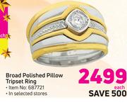Broad Polished Pillow Tripset Ring-Each
