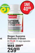 Biogen Supreme Probiotic 9 Strain 60 Plus 10 Vegi Capsules
