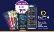Switch Energy Bar Assorted 45g Plus Energy Drink Assorted 500ml-Both For