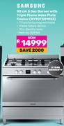 Samsung 90cm 5 Gas Burner With Triple Flame Woke Plate Cooker NY90T5010SS