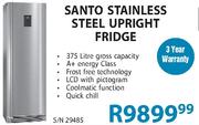 Santo Stainless Steel Upright Fridge - 375L