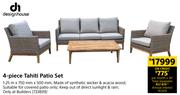 Designhouse 4-Piece Tahiti Patio Set 1.25 m x 750 mm x 500 mm