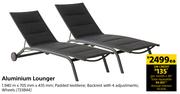 Aluminium Lounger 1.940 m x 705 mm x 435 mm- Each