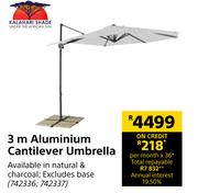 Kalahari Shade 3m Aluminium Cantilever Umbrella