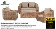 Design House 4 Piece Amazon Wicker Patio Set