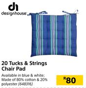 Design House 20 Tucks & Strings Chair Pad