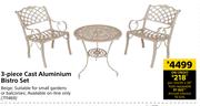 3 Piece Cast Aluminium Bistro Set