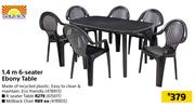 Gold Sun 1.4m 4 Seater Ebony Table