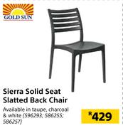 Gold Sun Sierra Solid Seat Slatted Bach Chair