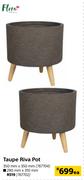 Flora Taupe Riva Pot-290mm x 310mm
