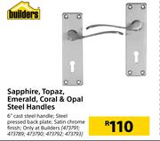 Builders Sapphire, Topaz, Emerald, Coral & Opal Steel Handles