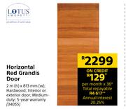 Lotus Horizontal Red Grandis Door-2m (h) x 813mm (w)