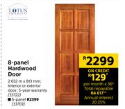 Lotus 8 Panel Hardwood Door-2032m x 813mm