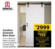 Doortec Caroline Grooved Barn Door-2.1m x 920mm