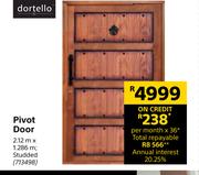 Dortello Pivot Door-2.12m x 1286m