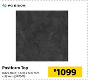 PS Bison Postform Top Black Slate-3.6m x 600mm x 32mm