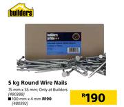Builders 5Kg Round Wire Nails-100mm x 4mm