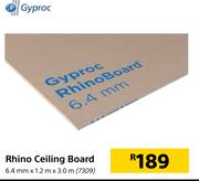 Gyproc Rhino Ceiling Board 6.4mm x 1.2m x 3.0m