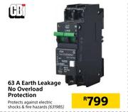 CBI 63A Earth Leakage No Overload Protection