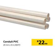 Conduit PVC 20mm x 4m Each