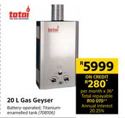 Totai 20L Gas Geyser