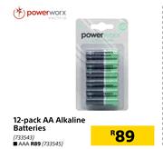 Power Worx 12 Pack AAA Alkaline Batteries