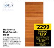 Lotus Amoretti Horizontal Red Grandis Door 2m (h) x 813mm (w)