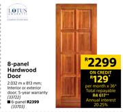 Lotus Amoretti 6 Panel Hardwood Door 2.032m x 813mm