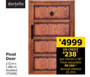 Dortello Pivot Door-2.12m x 1286m