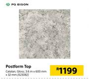 PG Bison Postform Top-3.6m x 600mm x 32mm
