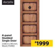 Dortello 4 Panel Studded Single Door-2030m x 813mm
