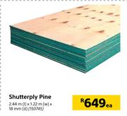 Shutterply Pine-2.44m (l) x 1.22m (w) x 18mm (d) Each