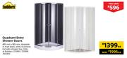 Builders Quadrant Entry Shower Doors-885mm x 885mm