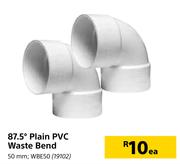 87.5 Degree Plain PVC Waste Bend - Each