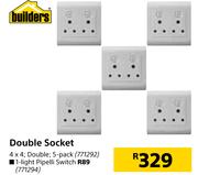 Builders Double Socket 4 x 4-5's Pack