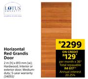 Lotus Horizontal Red Grandis Door 2 m (h) x 813 mm (w)