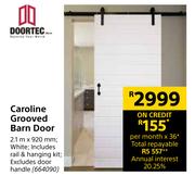 Doortec Caroline Grooved Barn Door 2.1 m x 920 mm