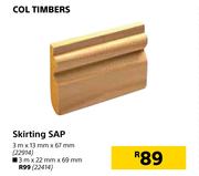 Col Timbers Skirting SAP-3m x 13mm x 67mm