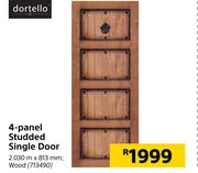 Dortello 4 Panel Studded Single Door-2030m x 813mm