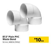 87.5 Degree Plain PVC Waste Bend-Each