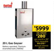 Totai 20L Gas Geyser