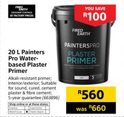 Fired Earth Painters Pro Water Based Plaster Primer-20Ltr