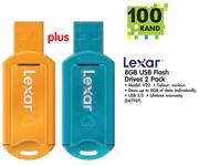 Lexar 8GB USB Flash Drives V20-2 Packs